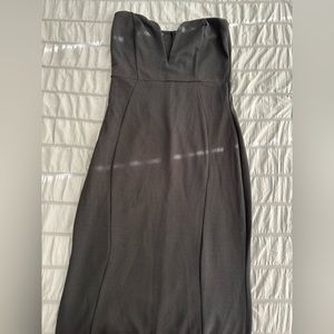 Black long v neck dress